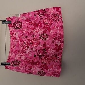 Croft & Barrow pink floral swim skort girl size 16